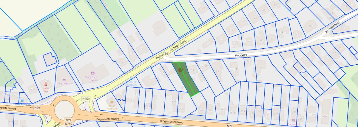 Twee aanpalende bouwgronden (nr. 55 & 57) – samen 933 m²