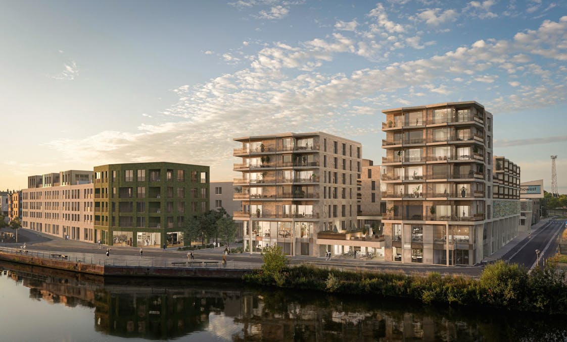 Commerciële ruimte van 125,30 m² te koop in project Kaai City te Kortrijk