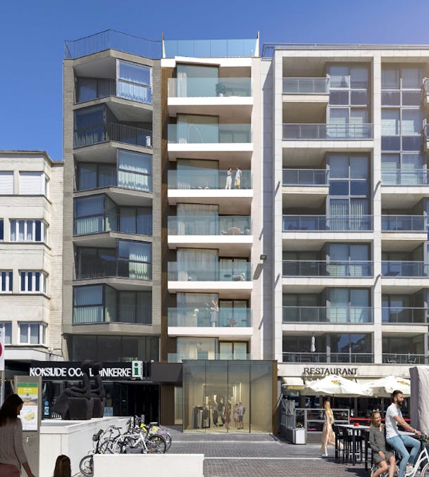 Nieuwbouw casco handelsruimte op topligging te Oostduinkerke