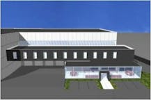 Nieuw te bouwen industriële hal met kantoren te Aalter.