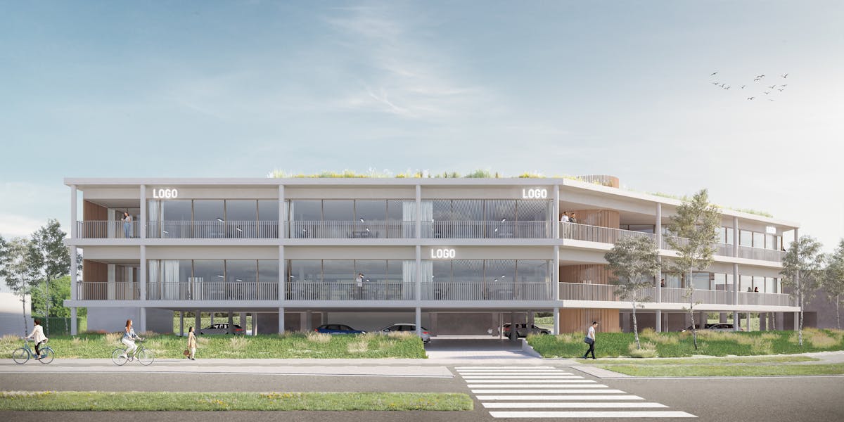 Nieuwbouw kantoorgebouw met ruime private parking