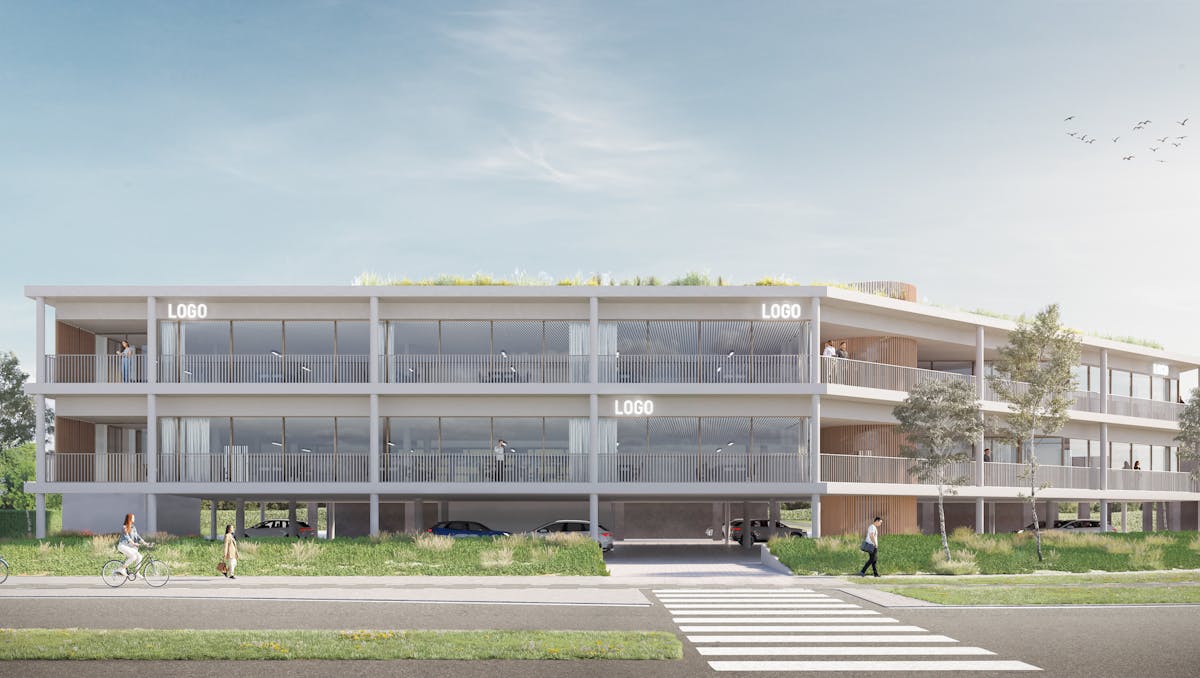 Nieuwbouw kantoorgebouw met ruime private parking