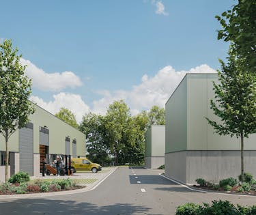 Nieuwbouw KMO-units (ca. 105 m²-ca. 480 m²) te koop in Halle