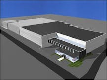 Nieuw te bouwen industriële hal met kantoren te Aalter.