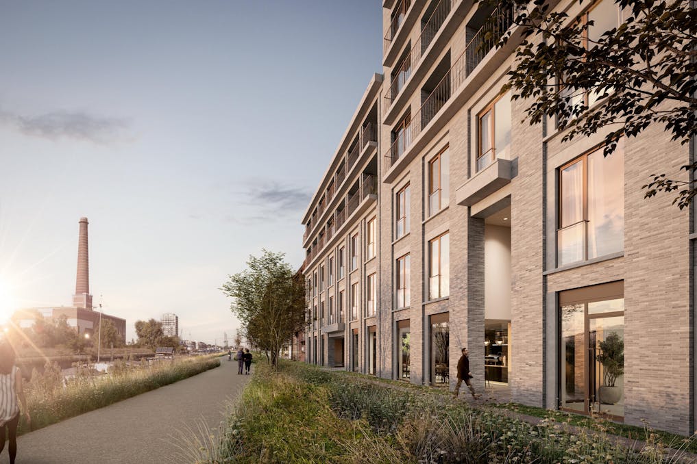 Nieuwbouw handelspand (130 m²) te koop aan Oude Dokken Gent