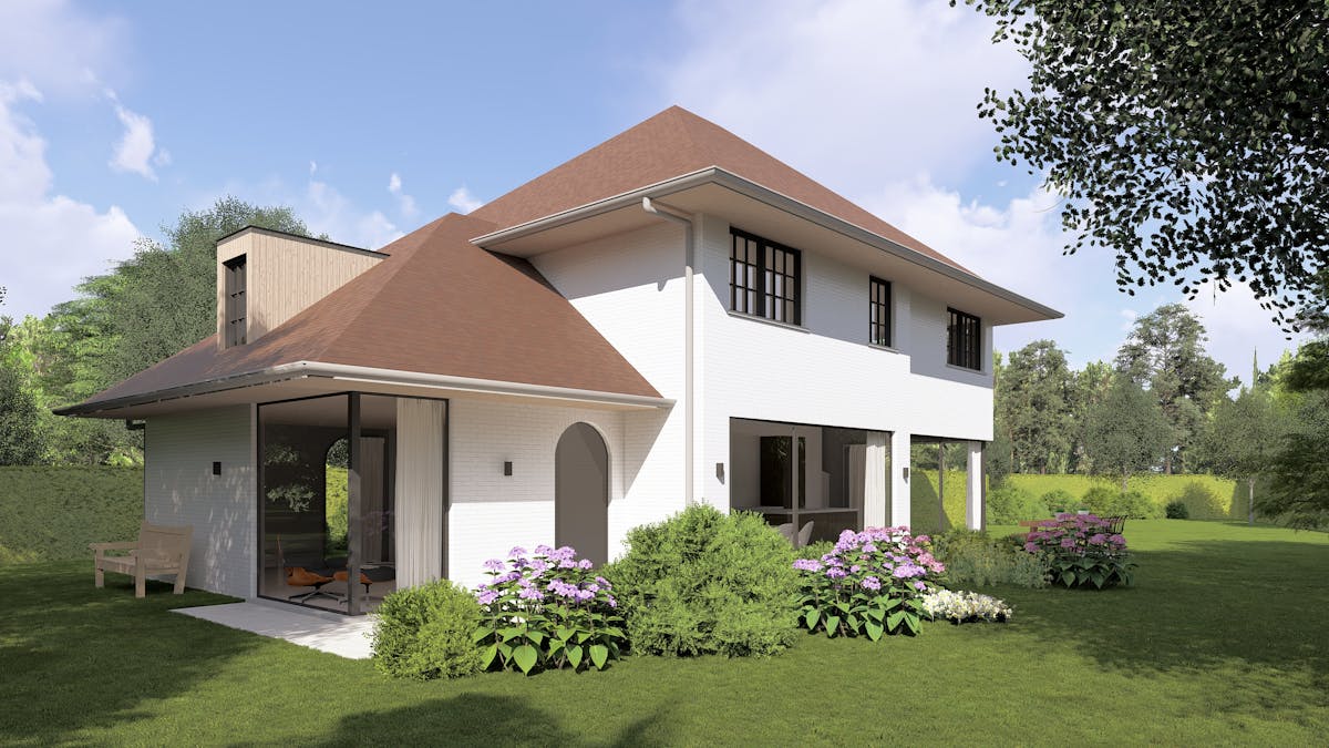 Nieuwbouwvilla langs Zilversparrenstraat te Sint-Kruis (Brugge)