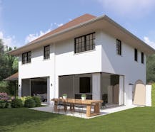 Nieuwbouwvilla langs Zilversparrenstraat te Sint-Kruis (Brugge)