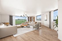 Moderne houtskeletwoning met panoramisch uitzicht