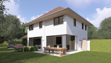 Nieuwbouwvilla langs Zilversparrenstraat te Sint-Kruis (Brugge)