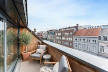 Dakappartement (119 m²) met 2  slaapkamers en 2 terrassen 