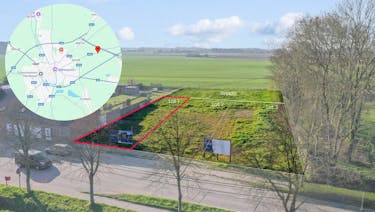 Mooi en zuidgericht stuk bouwgrond (558m²) voor halfopen bebouwing